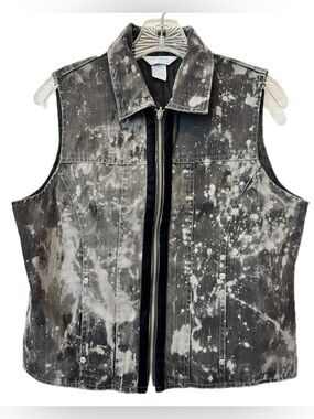 Vintage 90s Acid Wash Denim Vest City Blues by Koret Petite S